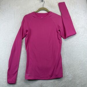 Nike Pro Combat Pink Long Sleeve Training Top Women's M Dri-FIT Therma-FIT